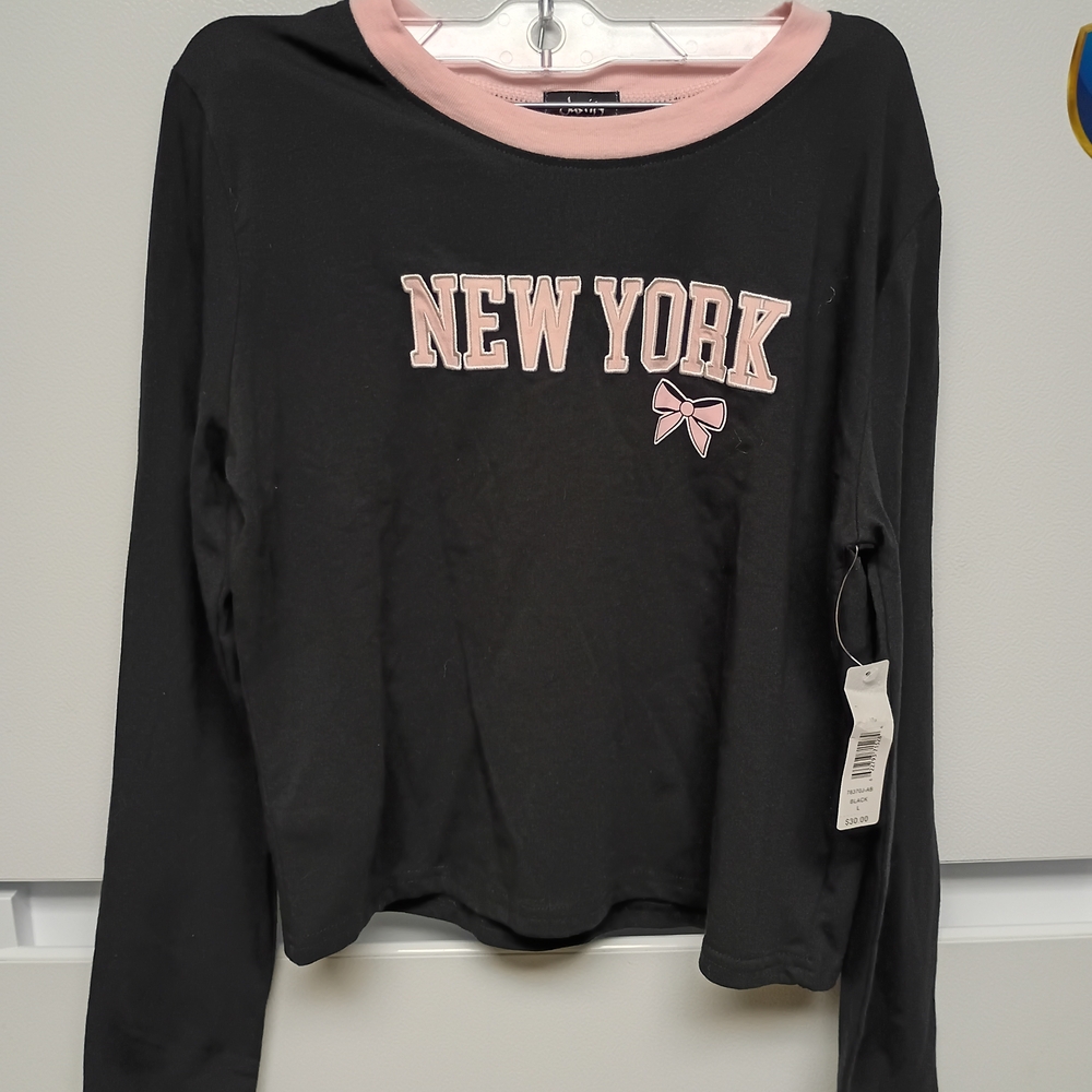 Justify Black and Pink Long Sleeve Tee